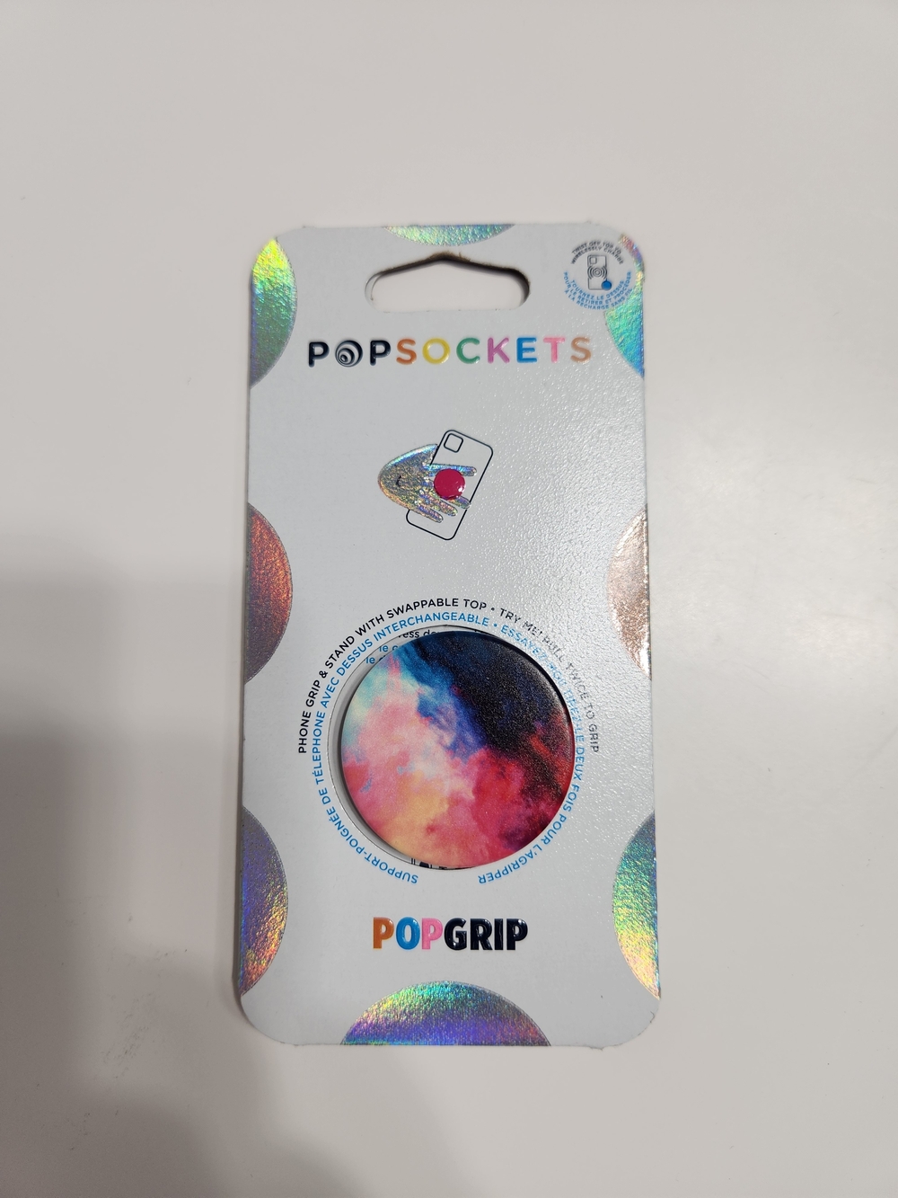 PopSocket PopGrip Phone Grip — Pink, Blue & Black Marble Design